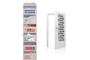 Yitriden Hängender Organizer 6 Großen Taschen mit Fenster, Multifunktionale Hängeaufbewahrung Hängeorganizer, Faltbares Hängeregal mit 2 Haken für die Tür Bad Schlafzimmer Büro