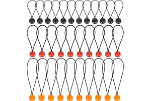 RIO Direct 30 Pcs Ball Bungee Cords, 4,6,9 Inches Heavy Duty Tarp Ball Bungee Cords Elastic String Tarp & Canopy Shock Cords- for Camping, Tents, Cargo, Holding Wire and Hoses
