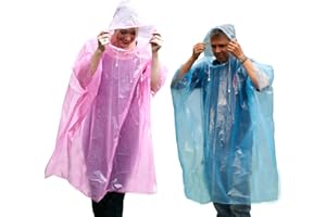 Start and Drive Ltd Poncho Rain Coat Waterproof Plastic Adult Size with Hoods men and women emergency disposable Pocket size Raincoat Thin and Strong Hiking Keep Dry