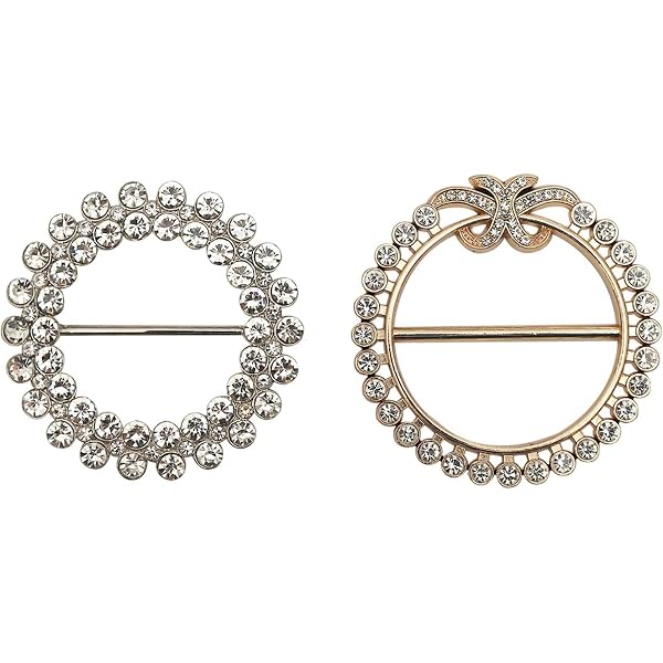 4 Pezzi Set Fibbia Per Sciarpe e Seta - Anello e Clip Fermaglio a Croce - Utilizzato per Sciarpe Di Seta