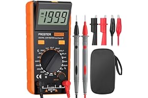 Proster LCR Medidor De Capacitancia Inductancia Resistencia Continuidad Diodos Tester Digital Multimetro Autodescarga con Gran Pantalla LCD Giratorio Cables Prueba Pinzas Cocodrillo y Destornillador