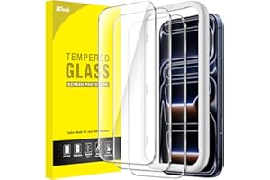 JETech Ochraniacz Ekranu dla iPhone 17 Pro 6,3 Cala, Szkło Hartowane Film z Narzędzie Łatwej Instalacyjne, Twardości 9H, Przyjazny dla Etui, 3 Sztuki