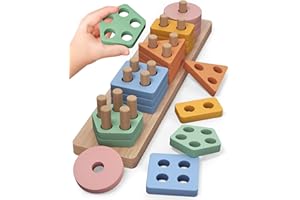 Joozmui Juguetes de Madera para Actividades y Desarrollo, Montessori Wisdom Juguetes Rompecabezas de Madera 1 2 3 Años Juguetes niños 1 año educativos