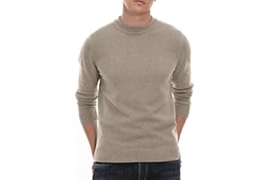 Hisir Men's Jumpers Tops Winter Warm Knitted Crew Neck Jumper Long Sleeve Soft Cozy Mock Neck Knitwear Pullover Sweaters for Men