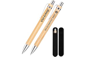 ‎NETONDA NETONDA Set of 2 Bamboo Ballpoint Pens with Engraving "Du schaffst das!" Gift Viel Erfolg! Lucky Charm Exam Gifts School Study Farewell New Job Sustainable Ballpoint Pen Farewell Gift for Colleagues