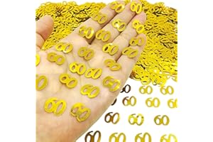 ERTZINLA 30g Gold 60th Birthday Confetti Foil Metallic Glitz Table Scatter Sprinkles Age Bday Party Decorations