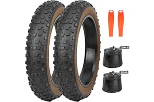 GRELiving 20x4.0 Fat Tyre Bike Tires (2-Pack) - Premium 20" x 4.0 All-Terrain Tyres for E-Bike/MTB/Gravel Bikes - 98-406 Compatible