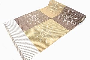 ARTE TAPPETI IBIZA Alfombra de algodón, lavable, para pasillo, cocina, multiusos, baño, con bordado (50 x 80 cm, beige)