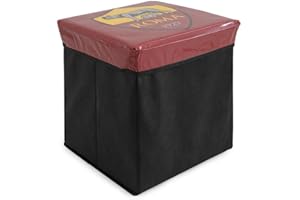 AS Roma A.S. Roma Pouf Coffre Officiel Dimensions : 31 x 31 x 33 cm, Tissu, Jaune et Rouge, 31 x 31 x 33 cm