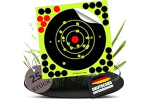 Fritz-Cell 8098 - Diana autoadhesiva para todos los rifles, pistolas, rifles de aire, airsoft, BB, diábolo, compatible con objetivos Splatterburst, 25 unidades