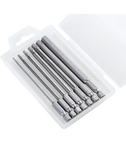 QUARKZMAN 3 Stück 4mm(H4,0) Innensechskant Bit Set, Bitsatz Metrisch 150mm Lang, 1/4 Sechskantschaft Magnetische S2 Stahl Schraubendreher Sechskant Bohrer für Akkuschrauber Werkzeug
