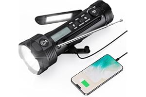 Mesqool Tragbare Kurbelradio DAB/UKW mit Bluetooth, Outdoor Radio mit 4000mAh Akku, Solar Radio&Taschenlampe, LED Campingleuchte FM Dynamo Radio und SOS-Alarm Notfall Radio mit Kurbel für Wandern