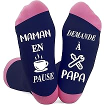 Chaussettes Drôles BISOUSOX Pour Femme - Taille 36-40, Avec Grip | Cadeau Maman, Anniversaire