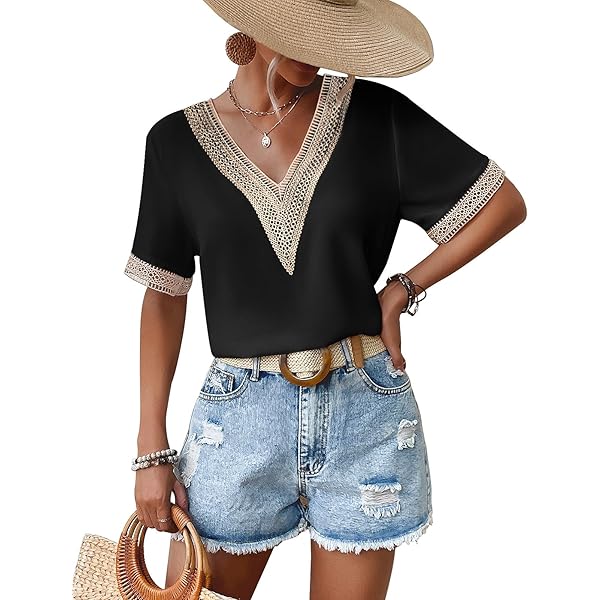 Yuson Girl T-Shirt Donna Cotone - Scollo A V, Manica Corta, Basic E Comoda - Foto 5