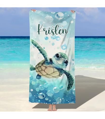Serviette De Plage Personnalisée Avec Nom - Microfibre Absorbante, Anti-sable Et Séchage Rapide