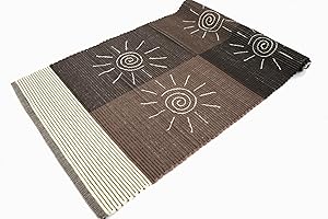 ARTE TAPPETI IBIZA - Alfombra de algodón, lavable, para cocina, multiusos, baño, con bordado (60 x 120 cm, marrón)
