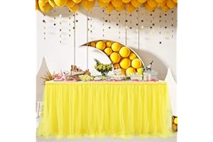 NSSONBEN Gelb Tüll Tischrock Gelb Tütü Tischröcke Für Babyparty, Baby Shower Mädchen, Hochzeit, Geburtstag, Kindergeburtstag