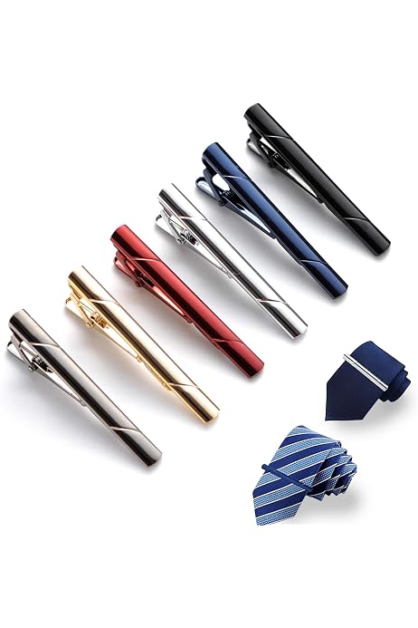 Pinces à Cravate Molain Lot De 4 - Argenté | Cuivre Sans Nickel | Pour Homme | Mariage, Bureau Ou Cérémonie
