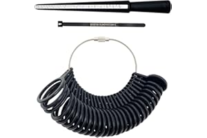 HAHHHHA Ring Sizer UK,A-Z Ring Measurement Tool,Ring Sizer Measurement Scales Set for Measuring Rings Diameters,with Ruler & Ring Size Guide Chart,UK Standard Finger Sizing Tool,Ring Size Gauge for Women/Men