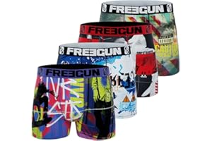 FREEGUN Calzoncillos Niño Deporte, Boxer Joven y Adolescente Suave y Stretch (Lote de 4)