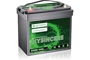 ‎HYSINCERE 12 V 50 Ah LiFePO4 Battery (1 Pack), 50 A BMS, 4000-15000 Cycles Deep Cycle Lithium Battery, Max 640 W Power, Perfect Replacement for Lead Acid Batteries for Motorhome, Solar, Boats, Travel Trailers