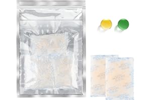 Boadw 50 g x 6 bolsas de gel de sílice de grado alimenticio con perlas de naranja, indicador de humedad, desecante para eliminar la humedad