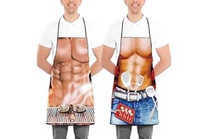 Asgens Drôle Tablier Grill Barbecue Tablier pour Hommes,Tabliers de Barbecue de Chef de Cuisine Cadeau D'anniversaire de Noël pour Mari, Femme, Papa, Maman, Amis