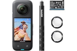 Insta360 X3 Starter-Bundle wodoszczelna kamera sportowa 360° z czujnikiem 1,27 cm (1/2"), 5,7 K 360°, zdjęcia 72 MP 360°, stabilizacja, ekran dotykowy 5,8 cm (2,29 cala), rozpoznawanie wibracji