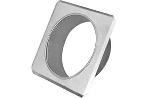 KOTARBAU® Rosetta per canna fumaria, Ø 150 mm, zincata, con flangia, tubo per stufa, 200 mm x 200 mm, copertura da parete argentata, rosetta decorativa per camino, rivestimento da parete