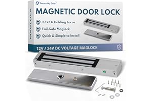 AMALOCKS SecureMyDoor - Stainless Steel Magnetic Door Lock | Fail Safe Maglock for Access Control Systems with 272KG Strong Holding Force | Mini Electric Magnet with Monitored Status LED