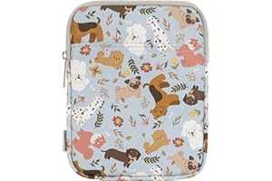 Dadanism 6-7 Pollici Custodia Protettiva Sacchetto per Nuovo 7" Kindle Paperwhite e Kindle Colorsoft Signature Edition, 6" K-indle 11ª Gen, 6" Kobo Clara BW, K-indle Oasis E-Reader, Cani Felici