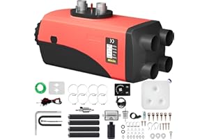 VEVOR Calentador de Aire Diésel, 8 kW Calefacción Estacionaria 12 V Diésel Portátil Calentador de Estacionamiento Diésel Calefacción Estática Furgoneta Diésel Calentador Coche con Perilla, para Autos