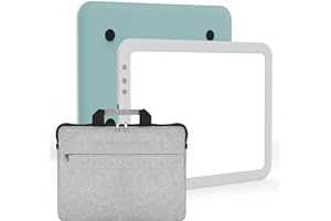 TOHETO - Tablet luminoso A4 con custodia, ricaricabile, ultra luminoso, a LED, per bambini e adulti, con luminosità regolabile per diamond painting, disegni e tatuaggi