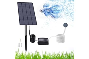 Housiwill Solar Sauerstoffpumpe, 2W Solar Teichbelüfter, Solar Luftpumpe Aquarium Oxygenator, Oxygenator Aquarium Luftpumpe Angelbelüfter mit Rohr Luftblasensteinen, für Gartenteiche