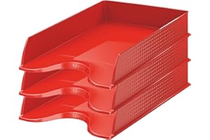 LEITZ Esselte Fusion 623694 Lot de 10 Corbeilles à courrier Rouge Opaque