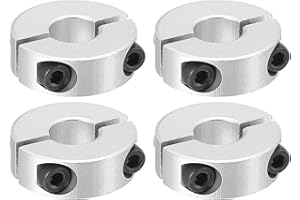 PATIKIL Bore 12mm Double Split Shaft Collar 30mm OD 10mm Thickness, 4 Pack Aluminum Alloy Locking Collar Clamp Style with Set Screw for Machine Tools Industry, Silver