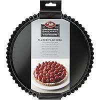 Tala Performance 25 cm dia Fluted Tart Tin, Professional Gauge Carbon Steel with Eclipse Non-Stick Coating, Loose base, Perfe