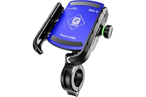 BTNEEU Soporte Movil Bicicleta, Anti Vibración 360° Rotación Soporte Móvil Moto Ajustable Soporte Teléfono Bicicleta Compatible para iPhone Samsung Huawei y Otro 3,5'' a 7,0'' Smartphones (Azul)