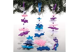 Baker Ross AW901 Schneeflocken Steck-Bastelsets (6 Stück) Festliches Bastelhandwerk für Kinder, Sortiert