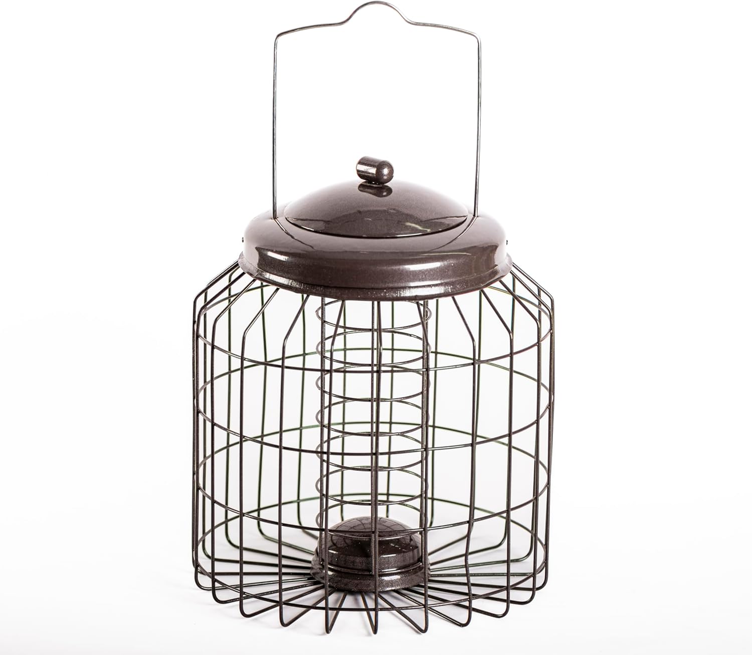 Happy Beaks Heavy Duty Squirrel Proof Bird Feeder – Weatherproof Metal Seed Feeder for Small Songbirds, Anti-Bacterial Coating, 500g Capacity (Fat Ball Feeder)