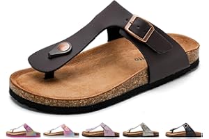 Torotto Zehentrenner Kinder Flip Flops Mit Kork Pantoletten Mädchen Jungen Hausschuhe Riemen Verstellbare Schnalle Rutschfeste Schlappen für Drinnen und Draußen