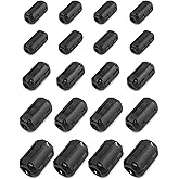 QWORK® 20 Stück ferritkerne für kabel, Rauschunterdrückung Kabel Clip, 3.5 mm, 5 mm, 7 mm, 9 mm, 13 mm, für USB-Kabel, Mauska
