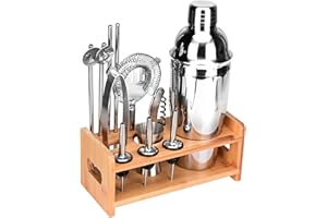 Lychee 12 Pezzi Shaker Cocktail Set Professionale,Premium Set di Accessori da Cocktails in Acciaio Inox,Kit da Barman,Perfetto per Party con Amici (350ML)