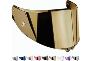 Everalo Visiera Casco Compatibile con Agv Corsa - Corsa R - Pista - Pista Gp - Pista Gpr - Pista Gp RR - Gt Veloce - Veloce S - Race 3 Pinlock e TearOff Ready (Oro)