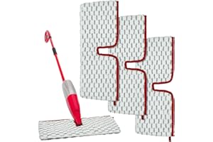 DLAIMI Lot de 3 Recharge Microfibres pour Balai Spray compatibles avec vileda Vileda 1-2 Spraymax, Mop en Microfibre Lavable pour Cuisine et Salle de Bain pour Tous Types de sols (Gris-3)