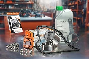 KITRONIC Druckspeicher Reparatursatz DQ200 für DSG, 7-Gang-Mechatronik Trockenkupplungsgetriebe 0AM kompatibel mit VW | Mit Montageschlüssel, Dichtung & 1L Öl inkl. Alu Schrauben