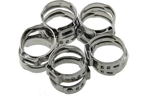 ALKAN 6.0–7.0 mm jusqu'à 17,8–21 mm universel 1 oreille Colliers Câble Schelle mini-colliers de serrage Câble Assortiment de colliers en acier inoxydable Écartement, 10 pièces