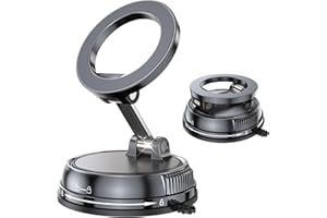 GizmoVine Magnetische Autohalterung für Handy, 2026 Upgrade, 360° Einstellbar, 35kg Starksaugnapf, MagSafe kompatibel, Dashboard/Windschutzscheibe/Lüftung, für iPhone & Android