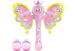 Dolanus Toys for Kids 3-8 Year Old: Princess Bubble Wand for Girls Toys for Age 3 4 5 6 7 8 Years Old Kids Birthday Toddlers Gifts Bubble Machine with Light Music Bubble Maker (Pink)