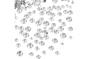 Jollin - Strass in vetro con retro piatto, diamanti sintetici per nail art, 6 misure da ss4 (1,6 mm) a ss12 (3 mm), 3456 pezzi Crystal